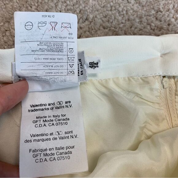 VALENTINO light cream ivory white vintage pencil skirt Sz 48 - Picture 8 of 12
